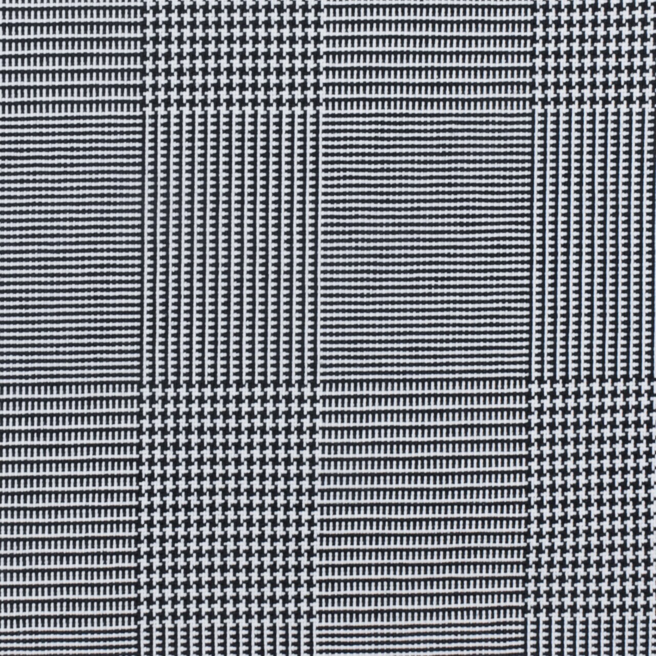 Navy Blue-White Plaid Poly Glen Plaid Woven Fabric By the Yard